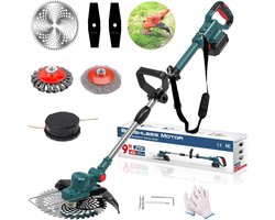 Accu Grasmaaier - 750W Elektrische Grastrimmer (Zonder Accu/Lader) - 4-in-1 Multifunctioneel - Borstelloze Motor - Verstelbaar - Geschikt voor 18V-21V Accu's (Makita Compatibel)