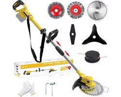 Accu grastrimmer voor Makita met onkruidborstel en 5 soorten messen - 4-in-1 borstelloze bosmaaier Grastrimmer met accu