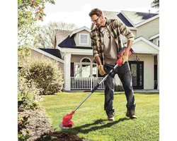 Bosmaaier Grastrimmer - 850 W- Grasmaaier - Draagbare Elektrisch Grasmaaiers - met 2 Accu - Oranje, voor Tuin