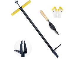Colwelt Garden Weed Puller and Root Removal Aid, Standing Weeds with Foot Pedal, Step and Turn Manual Weeds 102cm (Combo Pack - Stand Up Weeder & Hand Weeder & Garden Gloves)