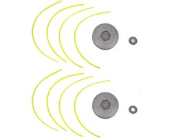 Grasmaaier Accessoires - Dubbele Kop Benzine Bosmaaier Platte kop Maaier Touw Spoel (Zwart), Set van 2