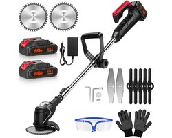 Grastrimmer - Grastrimmer Accu - Kantenmaaier & Bosmaaier Met 2x21V Accu + 180° trimhoek, Elektrische Bosmaaier Met Dubbele Handgreep & Veiligheidsvergrendeling - Multifunctioneel Voor Tuin & Park