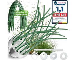 LAAKFELD Onkruidborstel voor bosmaaier en bosmaaier, accessoires, incl. 32 PA 66 nylondraden, zachte en efficiënte onkruidborstel voor bosmaaier, duurzame universele onkruidborstel van aluminium