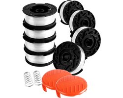 Omgoods - Draadspoelen voor Black & Decker Grastrimmer - 8 Stuks met Deksel en Veer