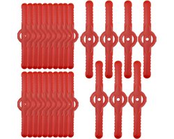 Reservemessen voor Grastrimmer - 50 Stuks Kunststof Messen - Universele Accessoires in Rood