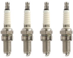 Set van 4 Bougies D8TC voor Kleine Motoren, 10mm Draad, 12.7mm Lengte, Geschikt voor Tuingereedschap, Generators en Kettingzagen