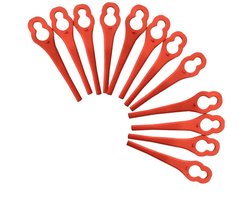 Verpakking met 50 vervangende messen, Geschikt voor grasmaaiers en trimmers van Einhell, GE, GC, BG, RG en andere merken.(10*5MM)