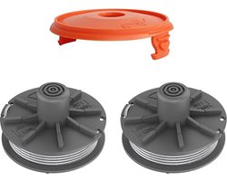 Vervangende grastrimmerspoel voor Gardena 5307-20, 6,1 m x 1,65 mm draadtrimmerspoel voor Gardena EasyCut ComfortCut PowerCut SmallCut grastrimmer (2 spoel + 1 deksel)