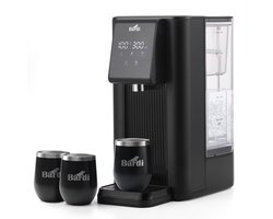 Bardi Heetwaterdispenser 2,6L – 6 Temperatuurstanden 45-100°C – Instant Waterkoker – Touch Display – Inclusief 3 Thermoscups & Onderzetter – Zwart