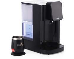 Bardi Heetwaterdispenser 4L – Instant Waterkoker met Touchscreen – 8 Temperatuurstanden (40–100°C) – 5 Volumestanden (100–400 ml) – Heetwatertap – Inclusief Luxe Thermosbeker en Onderzetter – Zwart