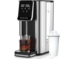 CoolHome Heetwaterdispenser met Filter - 2,5L | 45–100°C - Heet water dispenser met Touch Display - Instant Waterkoker RVS - Zwart