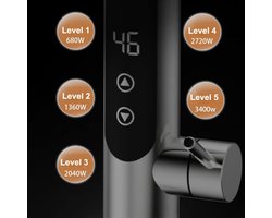 Durchlauferhitzer 304 Stainless Steel Electric Hot Water Tap with Temperature Display - 360 Degree Swivel Kitchen Fixture