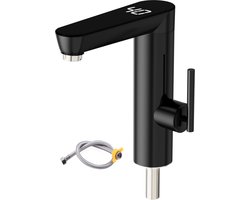 Elektrische Warmwaterkraan met Doorstroomboiler | Direct Heet Water en Koud Water | Digitaal Display | RVS