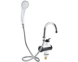 Elektrische Waterkraan 3000W - Direct Warm Water met Digitale Temperatuurweergave en Douchekop - 220V