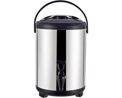 Geïsoleerde drankdispenser 8 liter voor warm en koud, thermostaat, roestvrij staal