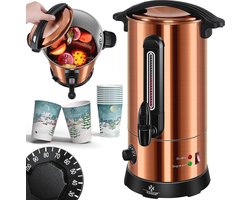 Glühweinketel 10L RVS met Beker Set - Glühweinmaker en Warme Dranken Dispenser