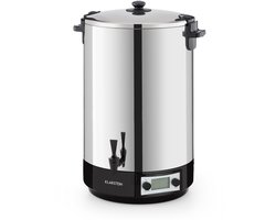 Klarstein KonfiStar 50 Digital Einkochautomat Einkochtopf Einkocher Heißgetränkespender, 50 Liter, 2500 Watt, 30 100 °C, Timer, Warmhalte Funktion, Deckel met Verschluss, Edelstahl poliert – geschikt voor thuisfitness en sportschoolgebruik, duurzame