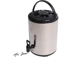 Mrs. Jones 8 L Roestvrij Staal Geïsoleerde Drankautomaat Thermische Dispenser voor Warme Dranken - Thee Koffie Koude Melk Sap .