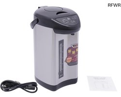 RFWR® Elektrische thermoskan met 4 liter capaciteit - Roestvrijstalen waterkoker en warmwaterdispenser - Ideaal voor thuis, school en kantoor