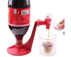 Upside Down Water Dispenser Hand Pressure Beverage Switch Water Dispenser Portable Switch Drinkers Handshake Water Bottle Upside Down Water Drinking Fountain Dispenser (Red)