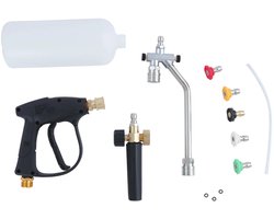 2-in-1 Hogedrukreinigerpistool - Auto schuim - Schuimsproeier - met 5 Sproeiers - Voor Auto’s & Motorfietsen - Vervangbare Mondstukken