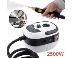 2500W hogedrukreiniger met hoge temperatuur - Wit - Uitgerust met 3 verschillende borstelkoppen - 6 instelbare snelheden - Stoomsterilisatie - Verwijdert effectief hardnekkige oliën en vlekken