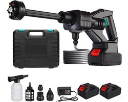 Accu Hogedrukreiniger - 55 Bar Mobiele Drukreiniger - Draadloze Hogedrukreiniger - met 2x Batterij - voor Auto, Hekwerk, Vloerreiniging en Bewatering