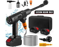 Allecto Plus - Hogedrukreiniger - 200 Bar draadloze hogedrukreiniger, 21V borstelloze motor & 5m slang, zelf-aanzuigend met dubbele spuitmodi voor auto/tuin/huishoudelijke reiniging