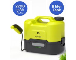 Aqua2go GD65 MINI Mobiele Hogedrukreiniger Accu - Draadloze Hogedrukspuit 8 liter Tank 5-7 Bar voor onderweg - Terrasreiniger - Op Mountainbike MTB Fiets Auto Camping Caravan