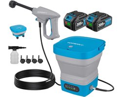 Benelux Select Hogedrukreiniger Accu – Hogedrukreiniger Op Accu – Hogedruk Reiniger – Met 2 Accu’s – Opvouwbare Tank – 500W reiniger met emmer