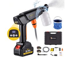 CONENTOOL Accu Hogedrukreiniger - borstelloos - 550W - 6-in-1 Draadloze Hogedrukreiniger - met 2x 4.0Ah Batterij