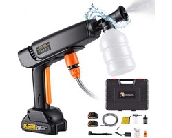 CONENTOOL Accu Hogedrukreiniger - Draadloze Hogedrukspuit Auto Wasmachine Set - Complete Accessoires Inclusief 2x Accu