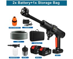 D&A Hogedrukreiniger - Hogedrukreiniger Accu - Terrasreiniger - Waterpistool - Waterpistool Elektrisch - 3500W - 200Bar - 18V - Zwart