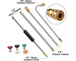 Dakgootreinigingsgereedschap Hogedrukreiniger - Verlengstukken, Dakreinigingslans - 4000 Psi 5 Tips, Accessoires voor het wassen van ramen, Hogedrukreiniger