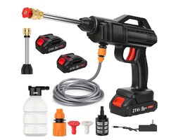 De Warenloods - Draadloze hogedrukreiniger - Terrasreiniger - Hogedrukreinigers - Waterpistool - Reinigingsmachine - Met 2 accu's - 600W - 30bar