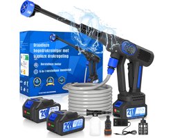 DnA® Hogedrukreiniger - Hogedrukreiniger Accu - Terrasreiniger - Hogedrukreiniger op Accu - Zwart/Blauw - 20cm x 15cm x 40cm