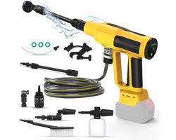Draadloze Accu Hogedrukreiniger 700 PSI – Handheld met 6-in-1 Mondstuk en Schuimkanon voor Auto, Vloer, Hek en Wandreiniging