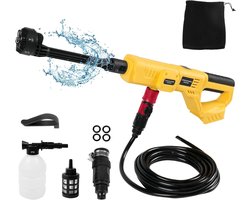 Draadloze Hogedrukreiniger 18-20V – 1000 PSI – 21000 RPM – Draagbare Handreiniger met 6-in-1 Sproeikop – voor Auto, Vloer, Schutting en Muur – Zonder Accu