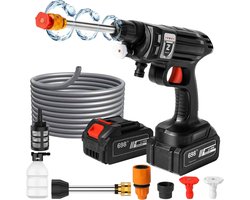 Draadloze Hogedrukreiniger 30000mAh Accu – 30 Bar Waterpistool met Schuimfles & Slang – Draagbare Auto Wasmachine voor Auto, Tuin & Terras