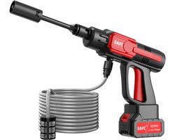 EAFC Draadloze Hogedrukreiniger - Incl. 21V Accu - 60 Bar - Auto Was Set - Terrasreiniger - Hogedrukspuit - Zwart