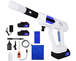 Elektrische Hogedrukreiniger - Draadloos - 21V - Accu Hogedrukspuit - 1500mAh Li-ion - Schuimfunctie - Compact - Voor Auto, Motor, Tuin, Terras & Zwembad - Mobiele Reinigingsmachine