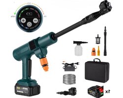 Elektrische Hogedrukreiniger - Draadloos - 6-in-1 Functionaliteit - 21V Accu - Inclusief Accessoires - Groen
