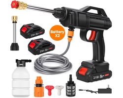 Fubzz Draadloze Hogedrukreiniger - 21V 600W Krachtige Accu Spuitpistool Met 2 Batterijen - 30Bar Waterdruk - Auto, Fiets & Tuinreiniger - 5M Slang