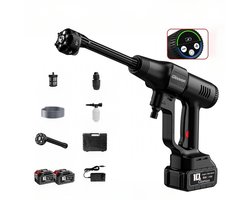 Gloovon - Draadloze Hogedrukreiniger - Auto Was Set - Terrasreinigers Groenaanslag - Hogedrukspuit - Incl. 2x 21V 2600 mAh Accu- Luxe koffer
