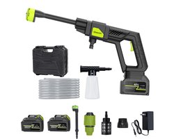 Gloovon - Draadloze Hogedrukreiniger PRO - Autowaspistool - Max. 30 bar - 4 l/u - Snoerloos Drukspuit met Oplaadbare Batterij - Incl. 5m Aanzuigslang - Krachtige Drukspuit