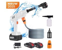 Golermo Draadloze Hogedrukreiniger – Met Lithium-Ion Accu – 21V– Incl. Spuitlans & Accessoires – Compact & Krachtig – Voor Auto, Tuin, Terras