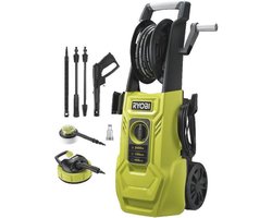 Hoge drukreiniger 2000 W 150 balken 450 L - Flexibele 8m, haspel, 0,9 L tank, lansen (vario -turbo), roterende borstel