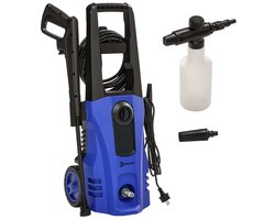 Hogedrukreiniger met 5-delige Accessoires - 1800W – 150 bar – 510 l/h – Incl. 6m Slang, Verstelbare Spuitstukken en Accessoires - Auto Was Set - Terrasreinigers - Hogedrukspuit
