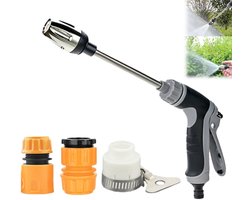 Hogedrukspuitpistool – Hogedrukreinigerset – Tuingereedschap - Geschikt voor het reinigen van voertuigen - Kunststof – Zwart