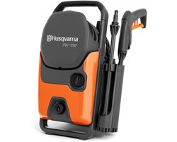 Husqvarna PW 130 hogedrukreiniger - 130 bar, 465 l/u debiet, metalen pomp, 6 m slang, schuimsproeier en sproeikoppen - Compacte elektrische hogedrukreiniger voor auto's, terrassen en buitenoppervlakken